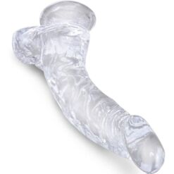 Comprar KING COCK - CLEAR PENE REALÍSTICO CURVADO CON TESTÍCULOS 16.5 CM TRANSPARENTE al mejor precio - Envíos Discretos