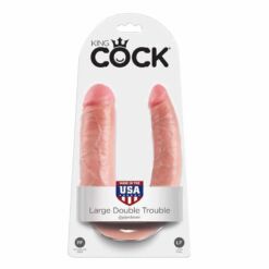 Comprar KING COCK - DILDO DOBLE PENETRACIÓN 17.8 CM NATURAL al mejor precio - Envíos Discretos