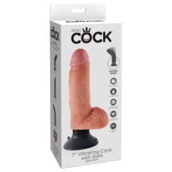 Comprar KING COCK - DILDO VIBRADOR CON TESTÍCULOS 17.78 CM NATURAL al mejor precio - Envíos Discretos