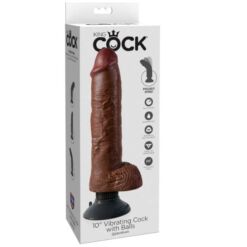 Comprar KING COCK - DILDO VIBRADOR CON TESTÍCULOS 25.5 CM COLOR MARRÓN al mejor precio - Envíos Discretos