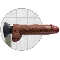 Comprar KING COCK - DILDO VIBRADOR CON TESTÍCULOS 25.5 CM COLOR MARRÓN al mejor precio - Envíos Discretos