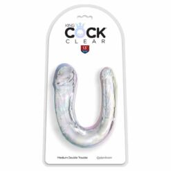 Comprar KING COCK - DOUBLE TROUBLE DILDO DOBLE 33 CM TRANSPARENTE al mejor precio - Envíos Discretos