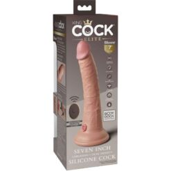 Comprar KING COCK - ÉLITE DILDO REALÍSTICO VIBRADOR & SILICONA CONTROL REMOTO 17.8 CM al mejor precio - Envíos Discretos