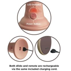 Comprar KING COCK - ÉLITE DILDO REALÍSTICO VIBRADOR & SILICONA CONTROL REMOTO 23 CM al mejor precio - Envíos Discretos