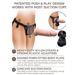 Comprar KING COCK - ELITE KIT ARNES AJUSTABLE DELUXE ANILLO CON TESTICULOS & DILDO 20.3 CM al mejor precio - Envíos Discretos