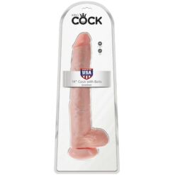 Comprar KING COCK - PENE CON TESTÍCULOS 35.6 CM COLOR NATURAL al mejor precio - Envíos Discretos