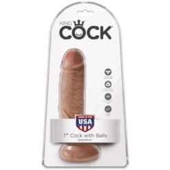 Comprar KING COCK - PENE REALÍSTICO CON TESTÍCULOS 13.2 CM CARAMELO al mejor precio - Envíos Discretos
