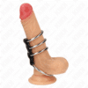 Comprar KINK - 4 ANILLOS PENE METAL 3.7 CM A 5 CM CONECTADOS POR CUERO al mejor precio - Envíos Discretos
