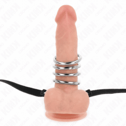 Comprar KINK - 5 ANILLOS PENE 3.8 CM A 5 CM METAL CON CINTURÓN POLIPIEL 112 CM al mejor precio - Envíos Discretos