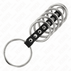 Comprar KINK - 7 ANILLOS PENE METAL 3.2 CM A 5 CM CONECTADOS POR POLIPIEL al mejor precio - Envíos Discretos