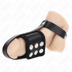 Comprar KINK - ANILLO JAULA PENE CUERO CON CORREA DIVISORIA DE BOLAS RECUBIERTO AJUSTABLE al mejor precio - Envíos Discretos