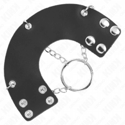 Comprar KINK - ANILLO PENE 4 CM CADENA 7 CM METAL CON CINTURÓN CUERO al mejor precio - Envíos Discretos