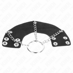 Comprar KINK - ANILLO PENE 4 CM CADENA 7 CM METAL CON CINTURÓN CUERO al mejor precio - Envíos Discretos