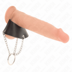 Comprar KINK - ANILLO PENE 4 CM CADENA 7 CM METAL CON CINTURÓN CUERO al mejor precio - Envíos Discretos