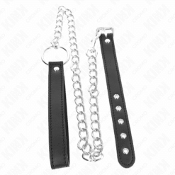 Comprar KINK - ANILLO PENE CUERO 21.5 X 2 CM CON CADENA METAL 60 CM Y CORREA DE CUERO al mejor precio - Envíos Discretos
