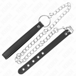Comprar KINK - ANILLO PENE CUERO 21.5 X 2 CM CON CADENA METAL 60 CM Y CORREA DE CUERO al mejor precio - Envíos Discretos
