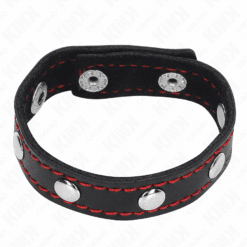 Comprar KINK - ANILLO PENE CUERO CON CIERRE A PRESIÓN FORRO ROJO 21 X 1.5 CM al mejor precio - Envíos Discretos