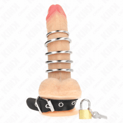 Comprar KINK - ANILLO PENE CUERO CORREA CON CERRADURA 21 X 2 CM Y 5 ANILLOS METAL DE 3 CM A 4 CM al mejor precio - Envíos Discretos