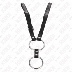 Comprar KINK - ANILLO PENE DOBLE METAL 3.8 CM A 5 CM CON CINTURÓN DE POLIPIEL 112 CM al mejor precio - Envíos Discretos