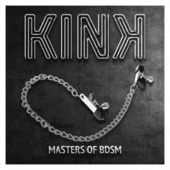 Comprar KINK - PINZAS PARA PEZONES PLANAS NEGRO CON CADENA PLATEADO 34 CM al mejor precio - Envíos Discretos