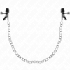 Comprar KINK - PINZAS PARA PEZONES PLANAS NEGRO CON CADENA PLATEADO 34 CM al mejor precio - Envíos Discretos