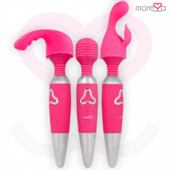Comprar MORESSA - ODILON WAND POTENTE MOTOR MAS DOS CABEZALES PREMIUM SILICONE RECARGABLE al mejor precio - Envíos Discretos