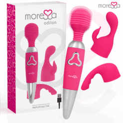 Comprar MORESSA - ODILON WAND POTENTE MOTOR MAS DOS CABEZALES PREMIUM SILICONE RECARGABLE al mejor precio - Envíos Discretos