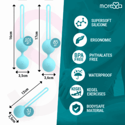 Comprar MORESSA - OSIAN SET Osian One; 51 Gr / Osian Two; 101 Gr / Osian Three 85 gr PREMIUM SILICONA TURQUESA al mejor precio - Envíos Discretos