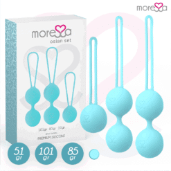 Comprar MORESSA - OSIAN SET Osian One; 51 Gr / Osian Two; 101 Gr / Osian Three 85 gr PREMIUM SILICONA TURQUESA al mejor precio - Envíos Discretos