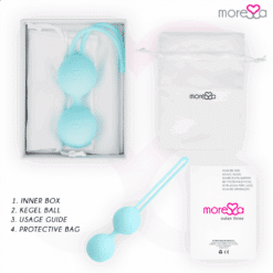 Comprar MORESSA - OSIAN THREE ENTRENAMIENTO SUELO PELVICO 85 gr PREMIUM SILICONA TURQUESA al mejor precio - Envíos Discretos