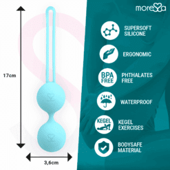 Comprar MORESSA - OSIAN THREE ENTRENAMIENTO SUELO PELVICO 85 gr PREMIUM SILICONA TURQUESA al mejor precio - Envíos Discretos
