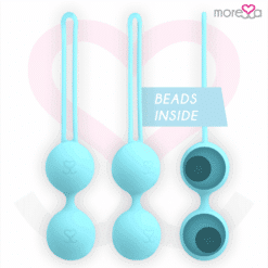 Comprar MORESSA - OSIAN THREE ENTRENAMIENTO SUELO PELVICO 85 gr PREMIUM SILICONA TURQUESA al mejor precio - Envíos Discretos