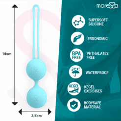 Comprar MORESSA - OSIAN TWO ENTRENAMIENTO SUELO PELVICO 101gr PREMIUM SILICONA TURQUESA al mejor precio - Envíos Discretos