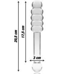 Comprar NEBULA SERIES BY IBIZA - MODELO 20 DILDO CRISTAL TRANSPARENTE 20.5 CM -O- 3 CM al mejor precio - Envíos Discretos