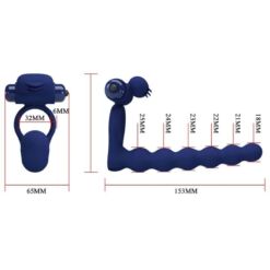 Comprar PRETTY LOVE - AJMAL ANILLO VIBRADOR CON PLUG AZUL al mejor precio - Envíos Discretos