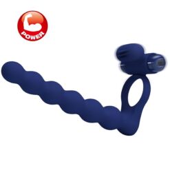 Comprar PRETTY LOVE - AJMAL ANILLO VIBRADOR CON PLUG AZUL al mejor precio - Envíos Discretos
