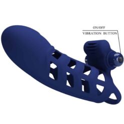Comprar PRETTY LOVE - ALTAF ANILLO VIBRADOR CON FUNDA DE SILICONA AZUL al mejor precio - Envíos Discretos