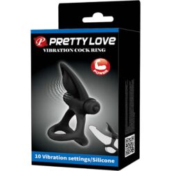 Comprar PRETTY LOVE - ANILLO VIBRADOR 10 VIBRACIONES SILICONA NEGRO al mejor precio - Envíos Discretos
