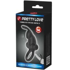 Comprar PRETTY LOVE - ANILLO VIBRADOR + ESTIMULADOR RABBIT CLÍTORIS 10 VIBRACIONES NEGRO al mejor precio - Envíos Discretos