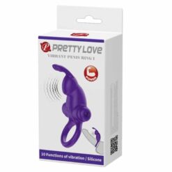 Comprar PRETTY LOVE - ANILLO VIBRADOR I CONEJO PARA PENE MORADO al mejor precio - Envíos Discretos