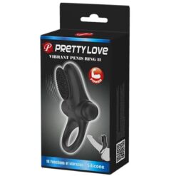 Comprar PRETTY LOVE - ANILLO VIBRADOR II PARA PENE NEGRO al mejor precio - Envíos Discretos