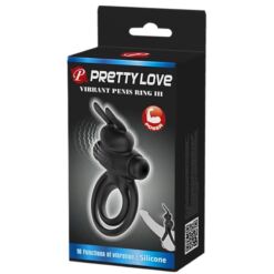 Comprar PRETTY LOVE - ANILLO VIBRADOR III CONEJO PARA PENE NEGRO al mejor precio - Envíos Discretos