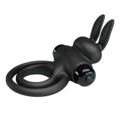 Comprar PRETTY LOVE - ANILLO VIBRADOR III CONEJO PARA PENE NEGRO al mejor precio - Envíos Discretos