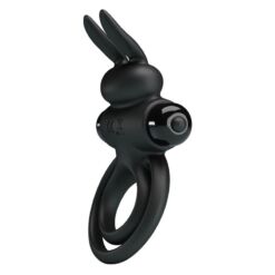 Comprar PRETTY LOVE - ANILLO VIBRADOR III CONEJO PARA PENE NEGRO al mejor precio - Envíos Discretos