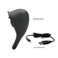 Comprar PRETTY LOVE - ANILLO VIBRADOR PARA PENE CON LENGUA NEGRO al mejor precio - Envíos Discretos