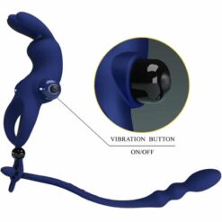 Comprar PRETTY LOVE - AYAD ANILLO VIBRADOR RABBIT CON PLUG AZUL al mejor precio - Envíos Discretos