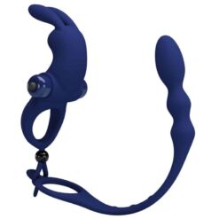 Comprar PRETTY LOVE - AYAD ANILLO VIBRADOR RABBIT CON PLUG AZUL al mejor precio - Envíos Discretos