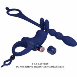 Comprar PRETTY LOVE - AYAD ANILLO VIBRADOR RABBIT CON PLUG AZUL al mejor precio - Envíos Discretos