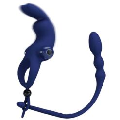 Comprar PRETTY LOVE - AYAD ANILLO VIBRADOR RABBIT CON PLUG AZUL al mejor precio - Envíos Discretos
