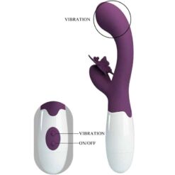 Comprar PRETTY LOVE - BUTTERFLY KISS VIBRADOR RABBIT & ESTIMULADOR PUNTO G MORADO al mejor precio - Envíos Discretos